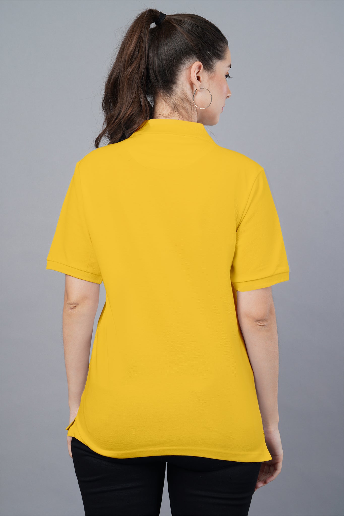 Women's Golden Yellow Polo T-shirt 005