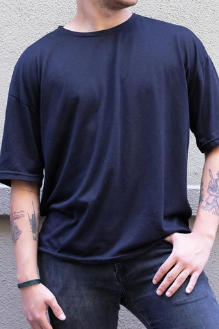 Men's Navy Blue Regal Oversized T-shirt 001