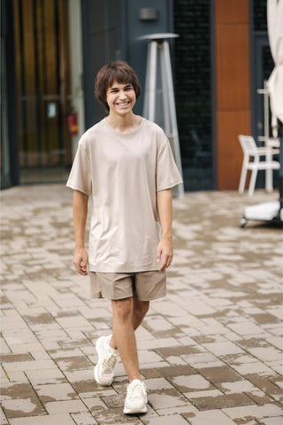 Men's Muddy Taupe Oversized T-shirt 001