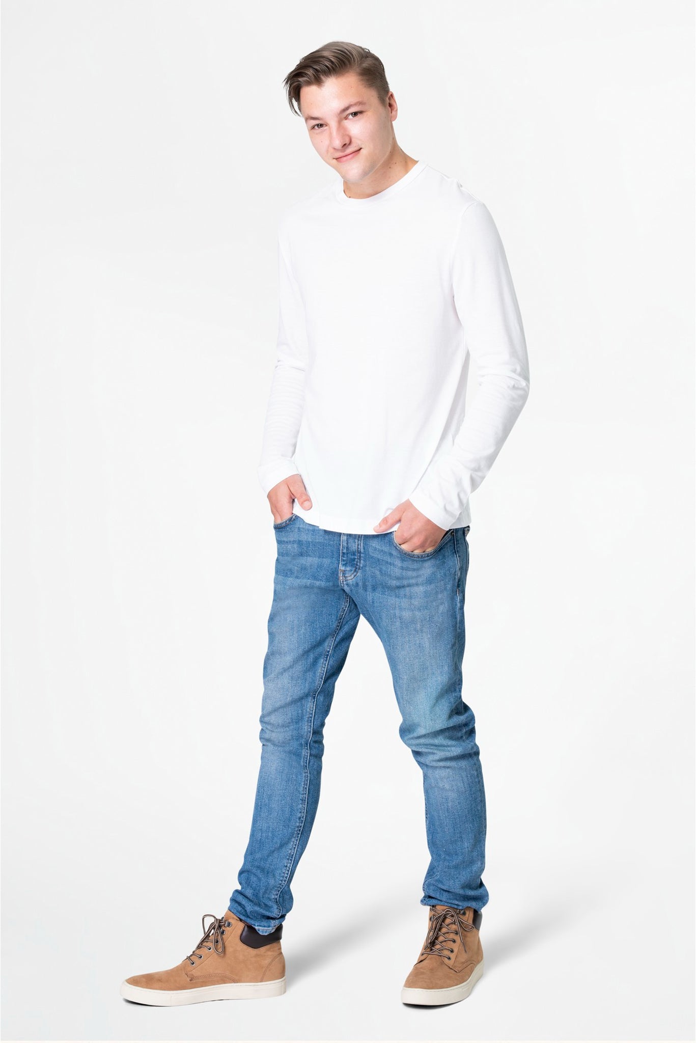 Men's White Elegance Full Sleeves T-shirts 003