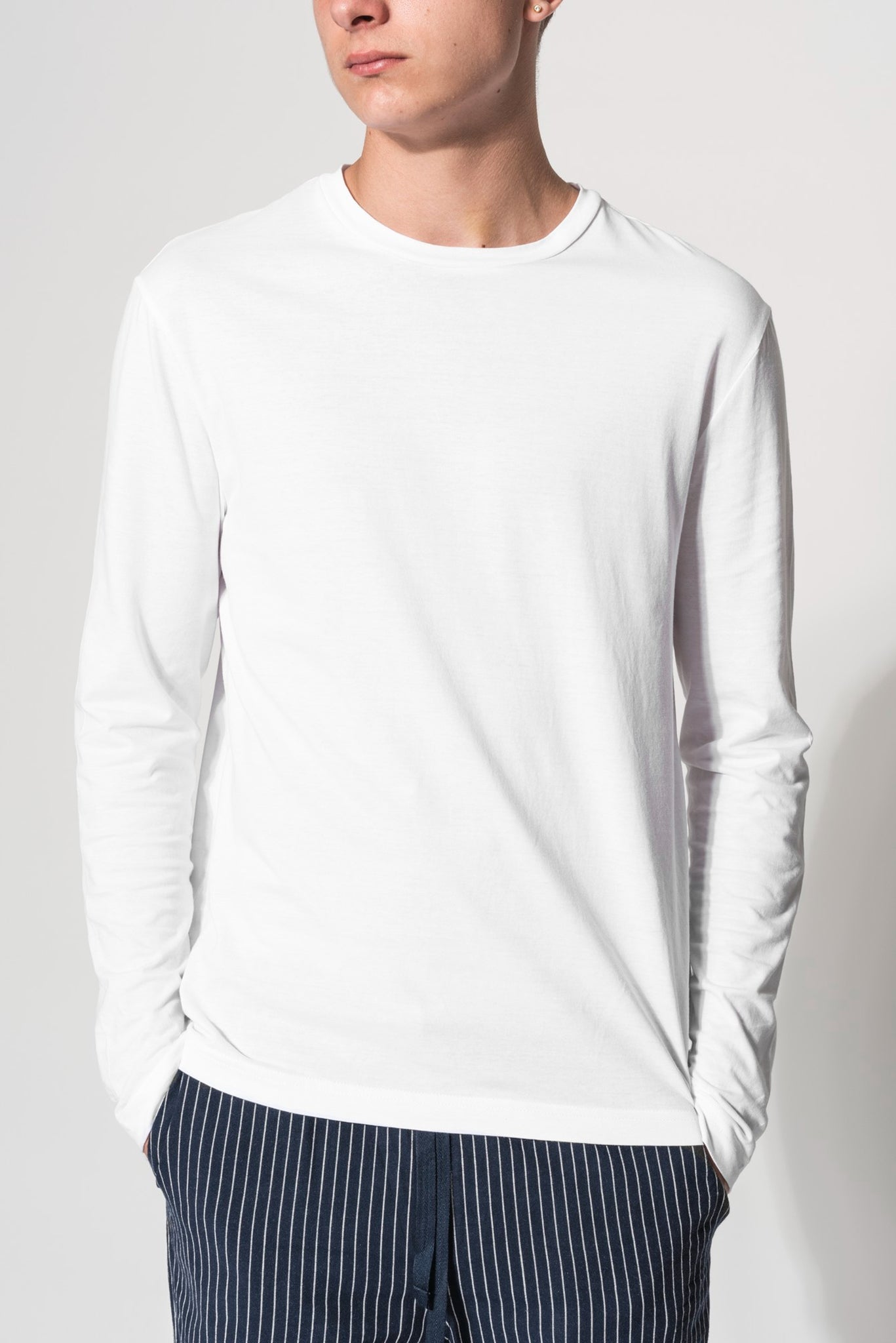 Men's White Elegance Full Sleeves T-shirts 004