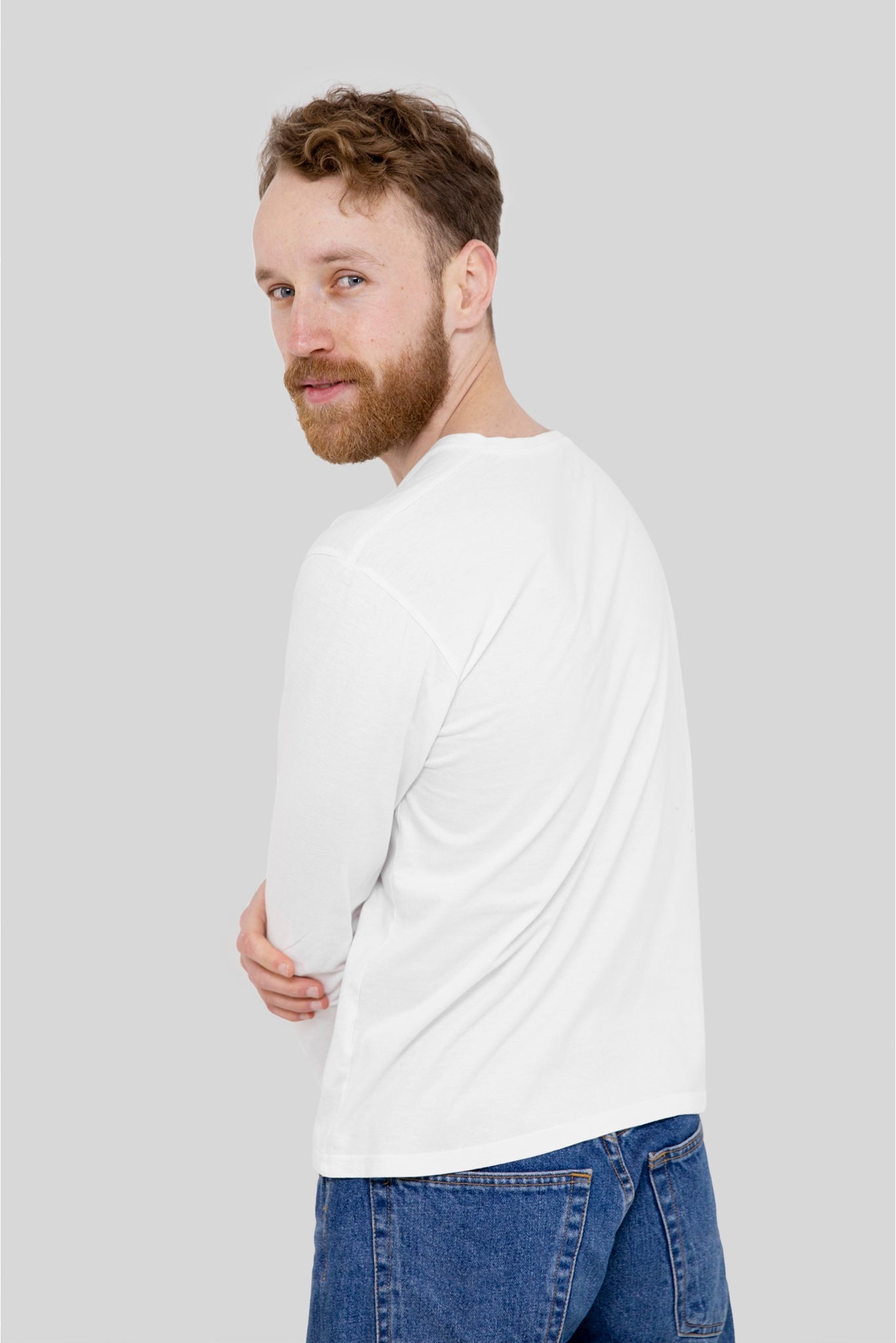 Men's White Elegance Full Sleeves T-shirts 005