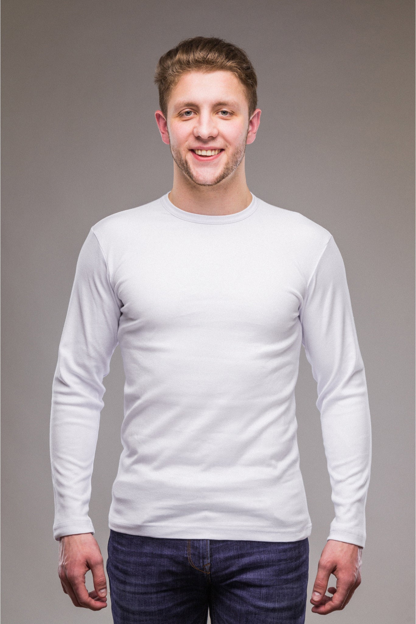 Men's White Elegance Full Sleeves T-shirts 006