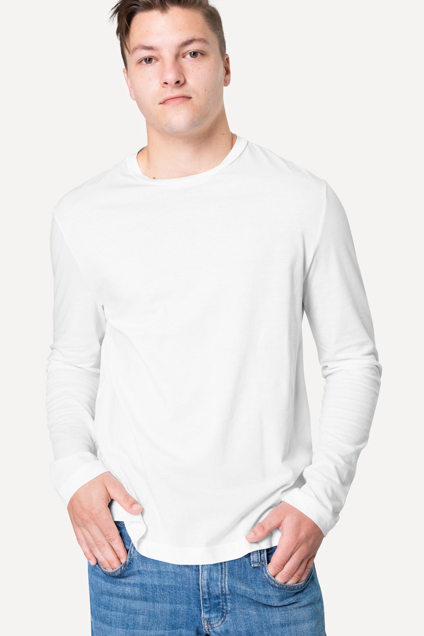 Men's White Elegance Full Sleeves T-shirts 007