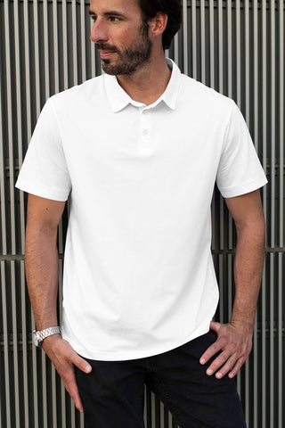 Men's White Elegance Polo T-shirt 001