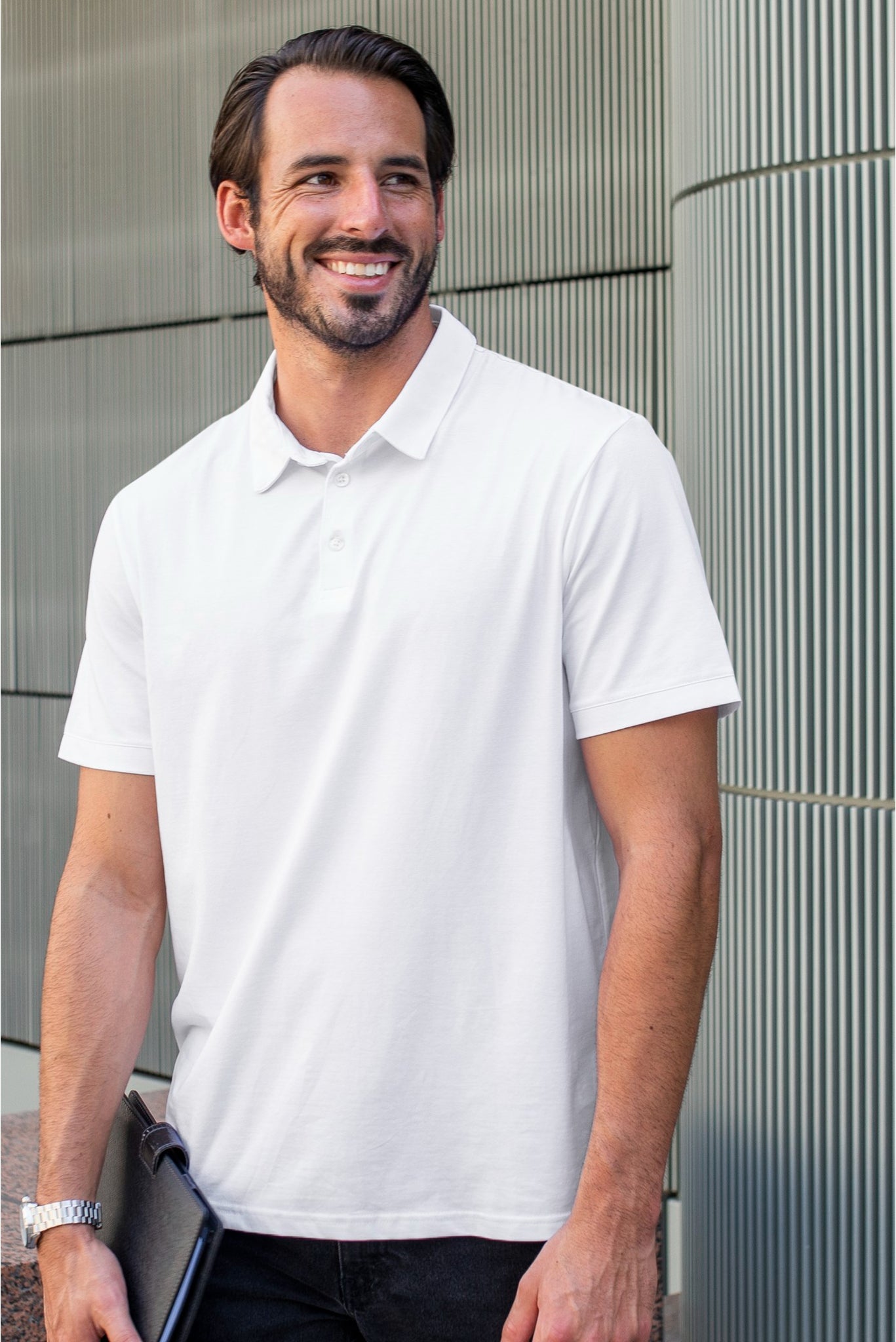 Men's White Elegance Polo T-shirt 003