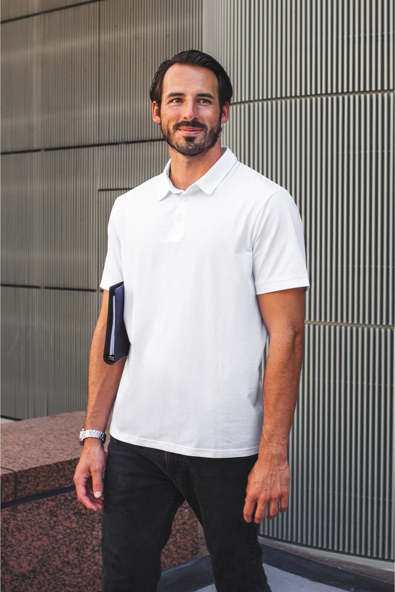 Men's White Elegance Polo T-shirt 004