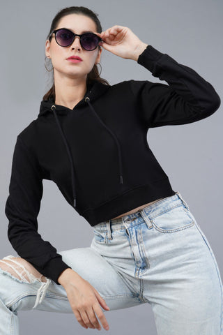 Women's Black Panther Crop Hoodie 001