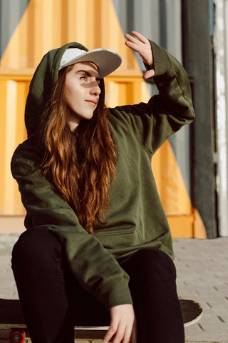 Women's Olive Green Hoodie 001