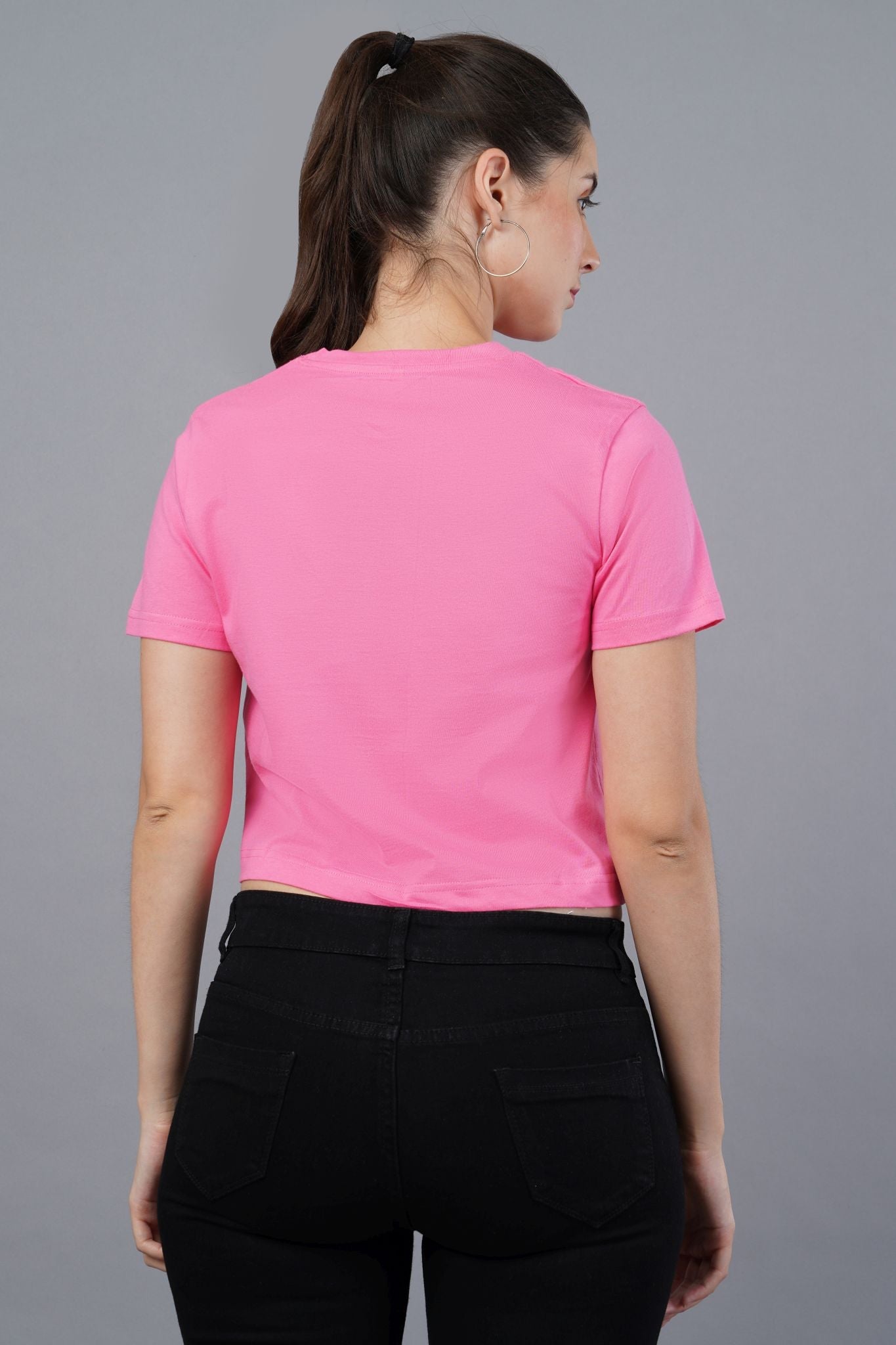 Women's Pink Blush Knot Crop Top 005