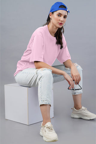 Women's Soft Pink Bliss Oversized T-shirt 001