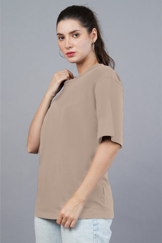 Women's Muddy Taupe Oversized T-shirt 001