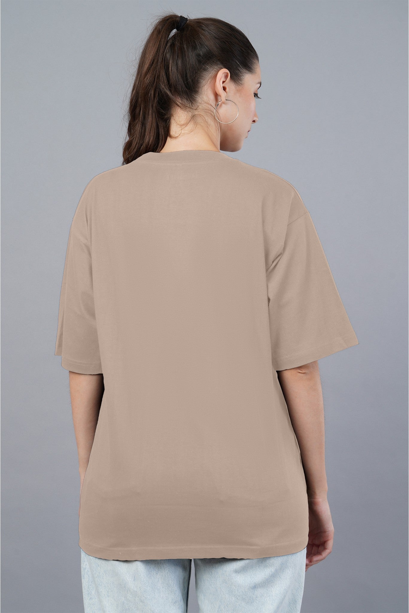 Women's Muddy Taupe Oversized T-shirt 005