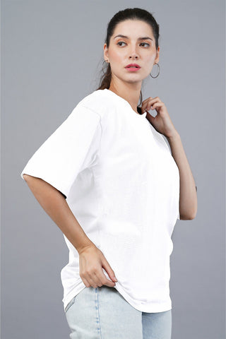 Women's White Elegance Oversized T-shirt 001