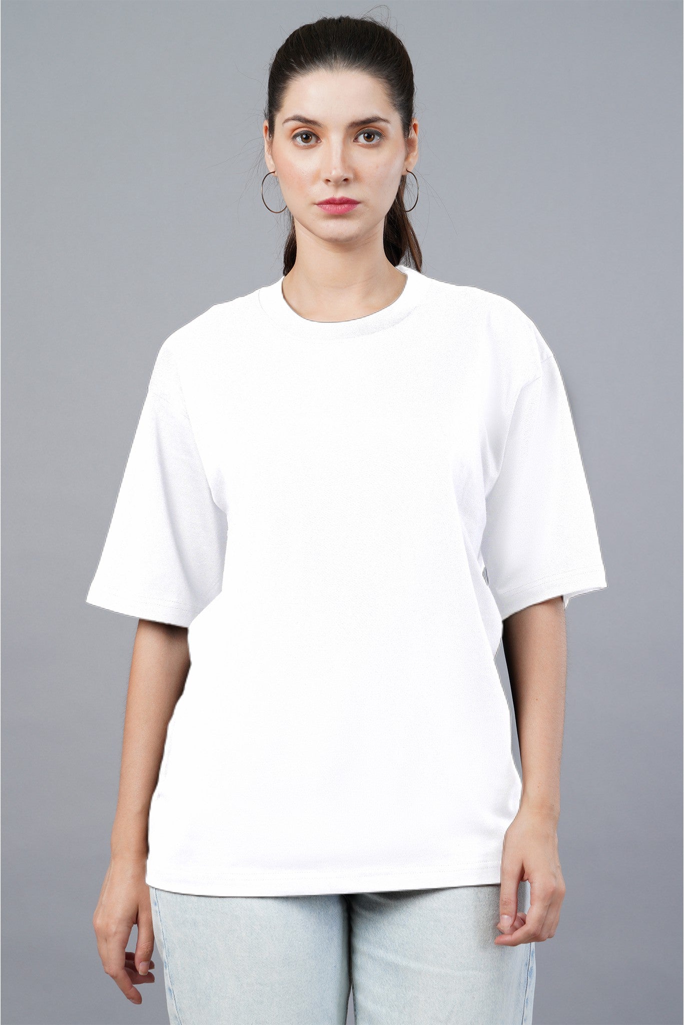 Women's White Elegance Oversized T-shirt 005