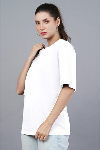 Women's White Elegance Oversized T-shirt 001