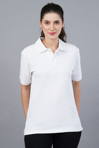 Women's White Elegance Polo T-shirt 001